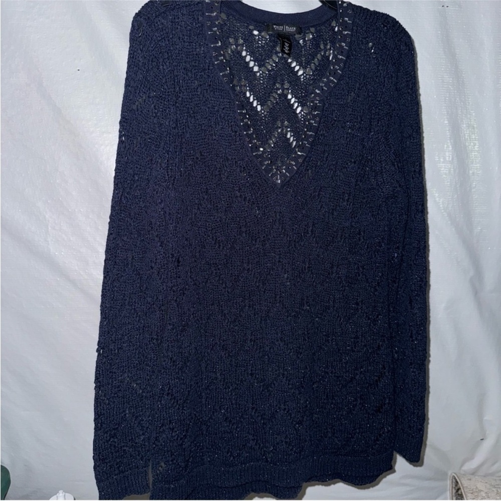 White House Black Market Navy Sweater - Picture 2 of 4
